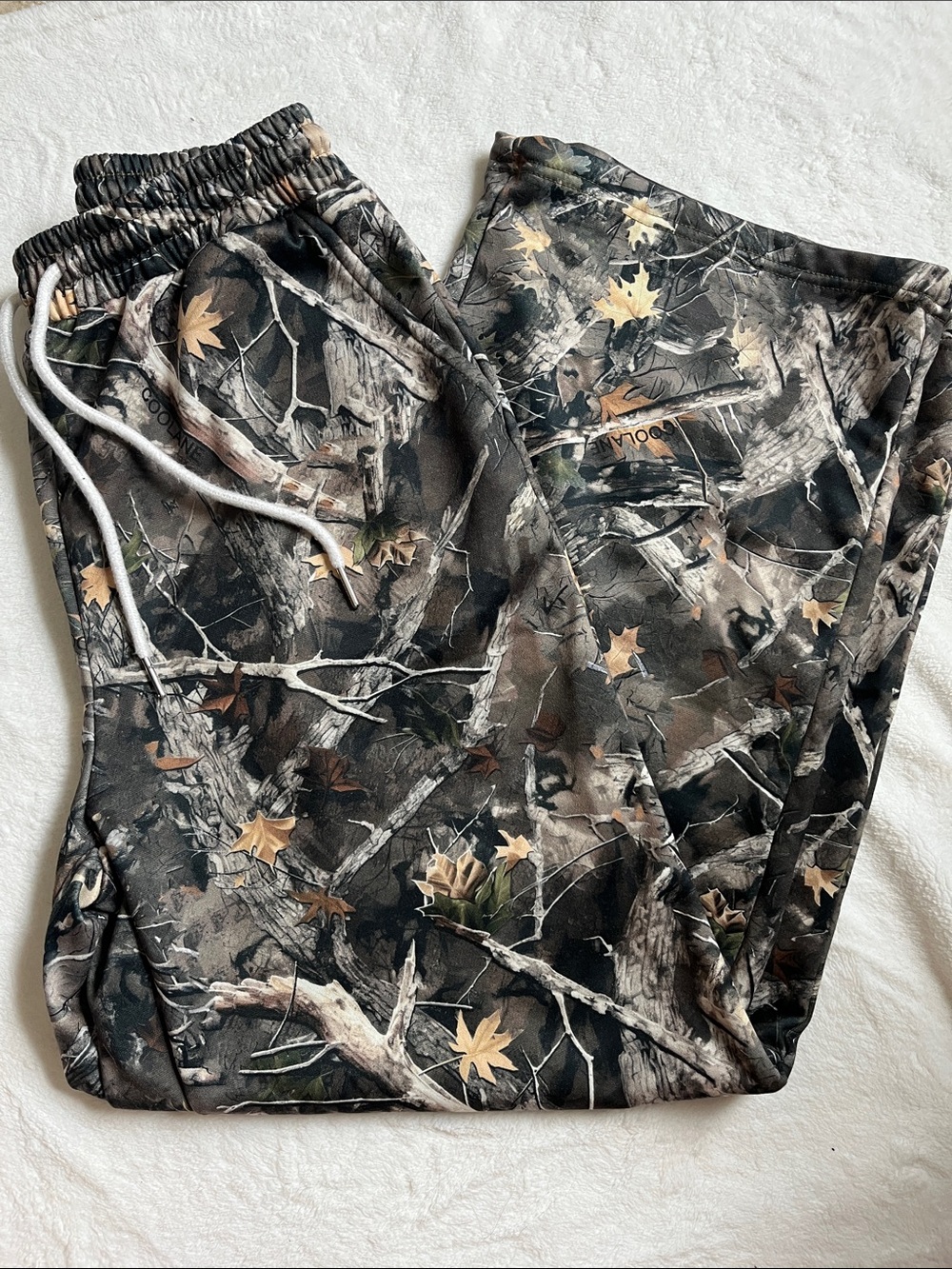 Unisex Camo Drawstring Jogger Pants - Black/Brown